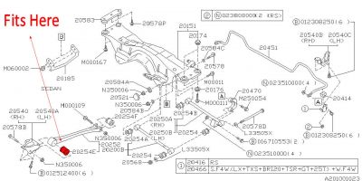 Superflex -Subaru Legacy BD/BG 94-99 Rear Trailing Arm Lower Front Kit #2